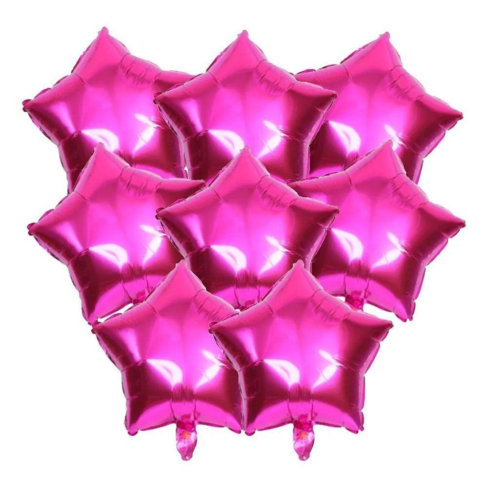 15 Balões Estrelas Metalizado 18 Polegadas 4 Pink