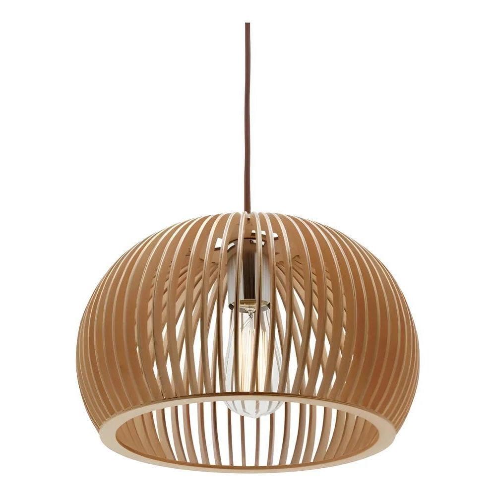 Home Luminária Pendente Desing Rustico Em Mdf Cru Marrom