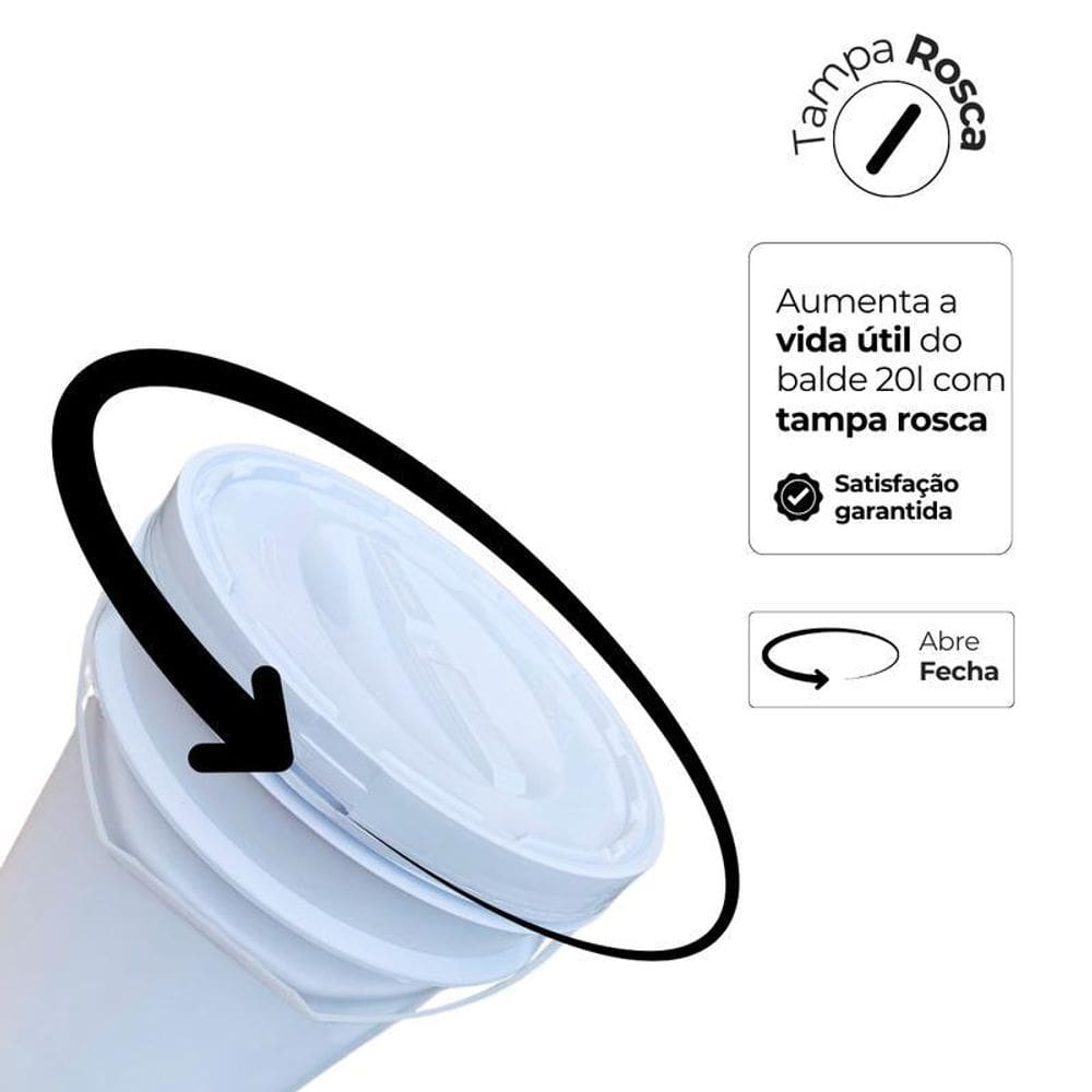 Balde Para Reciclagem 20L Alça Plástica E Tampa Rosca