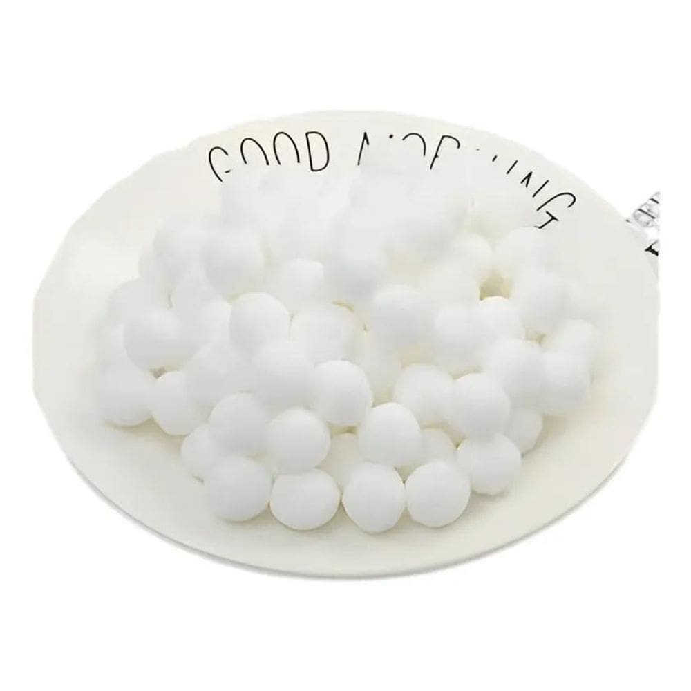 200 Pompom 10Mm Bolinha Para Artesanato Feltro Col Branco