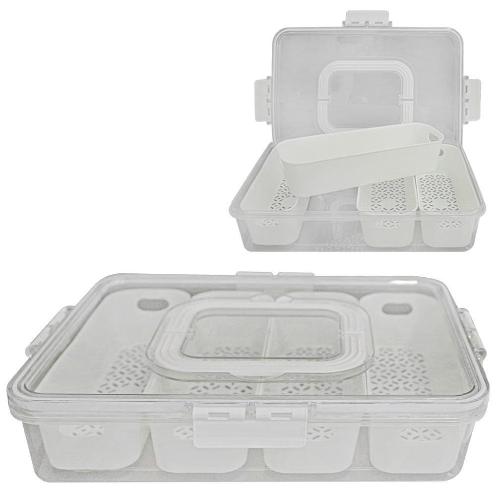 Pote Organizador Geladeira 3000Ml 4 Cestos Com Tampa