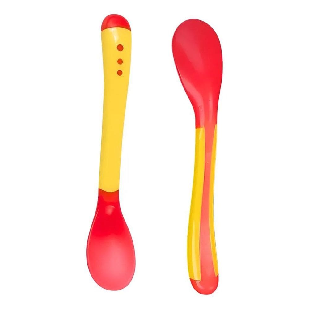 10X Colher Amarela Infantil Sensivel Calor Proteção Silicon