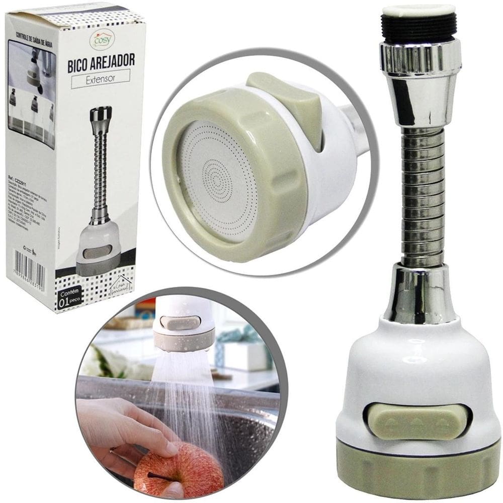 Bico De Torneira 360 Giratório Com 3 Jatos Para Presente