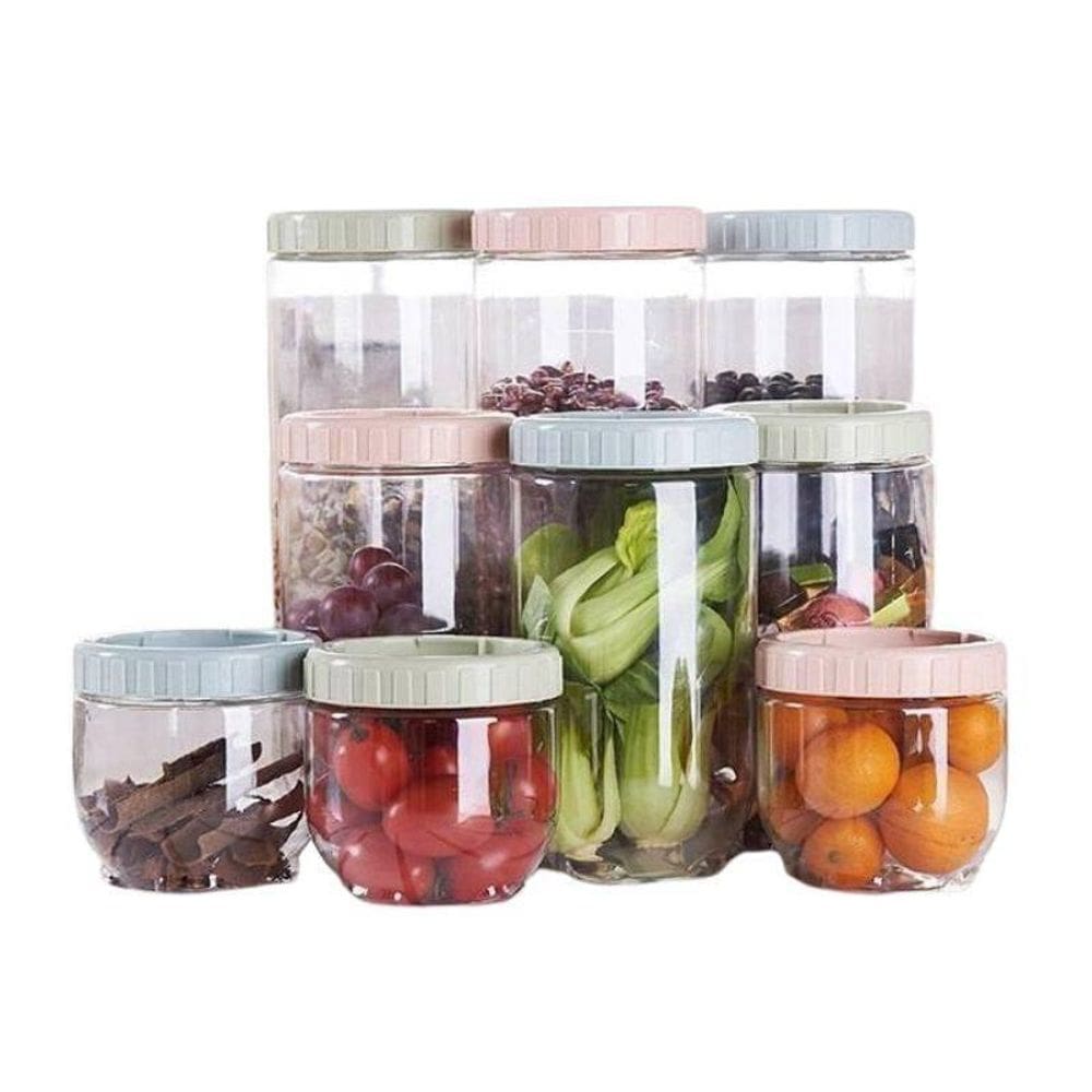 Conjunto 3 Potes Com Tampa Livre De Bpa 450Ml/1000Ml/1600Ml