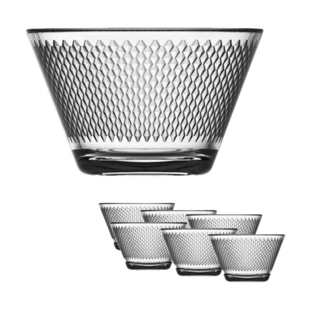 Conjunto 36 Bowl Vidro Alta Qualidade 300Ml Design Zig Zag