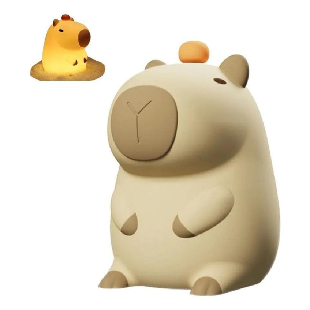 Luminaria Noturna Infantil Led Bebê Silicone Capivara Abajur