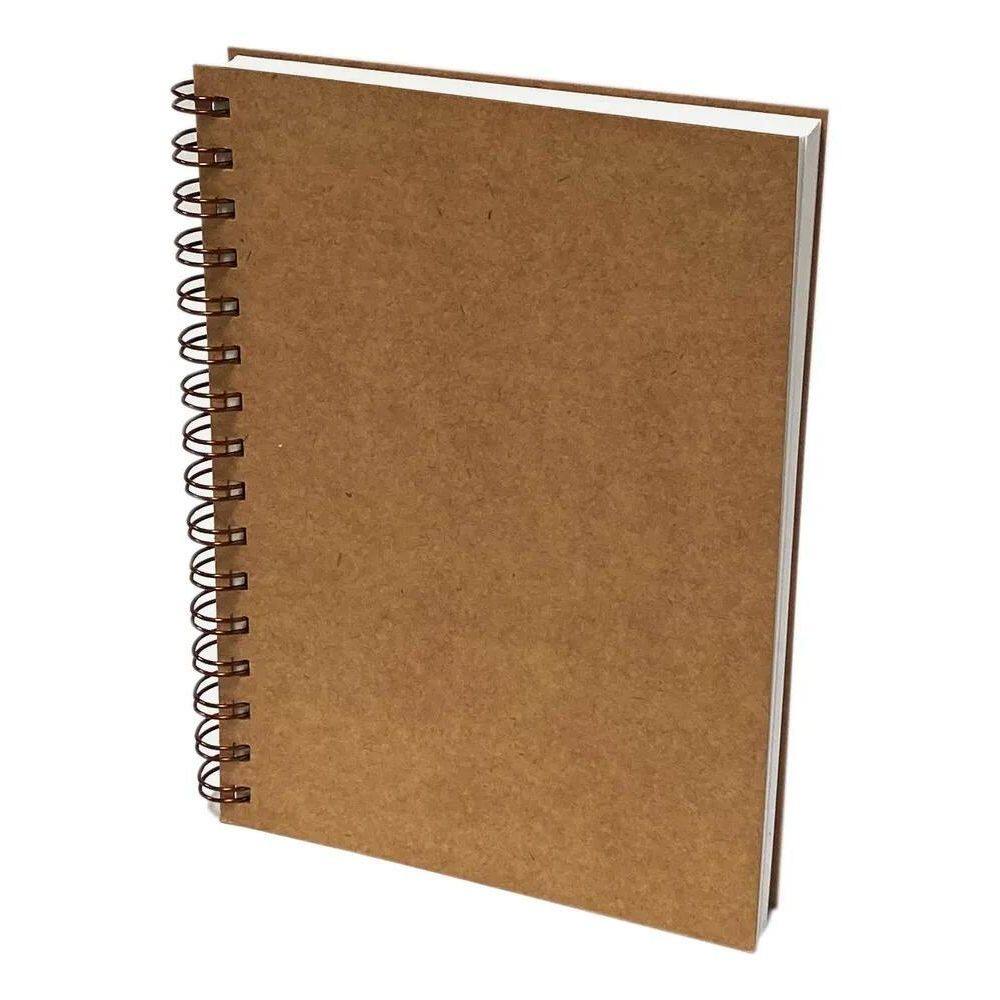 Caderno Miolo Color Liso A5 Capa Dura Wire-O 125 Miolo Bran