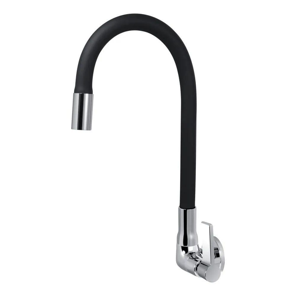 Torneira Cozinha Gourmet Parede Tubo Flexível Preto 1/4 De V
