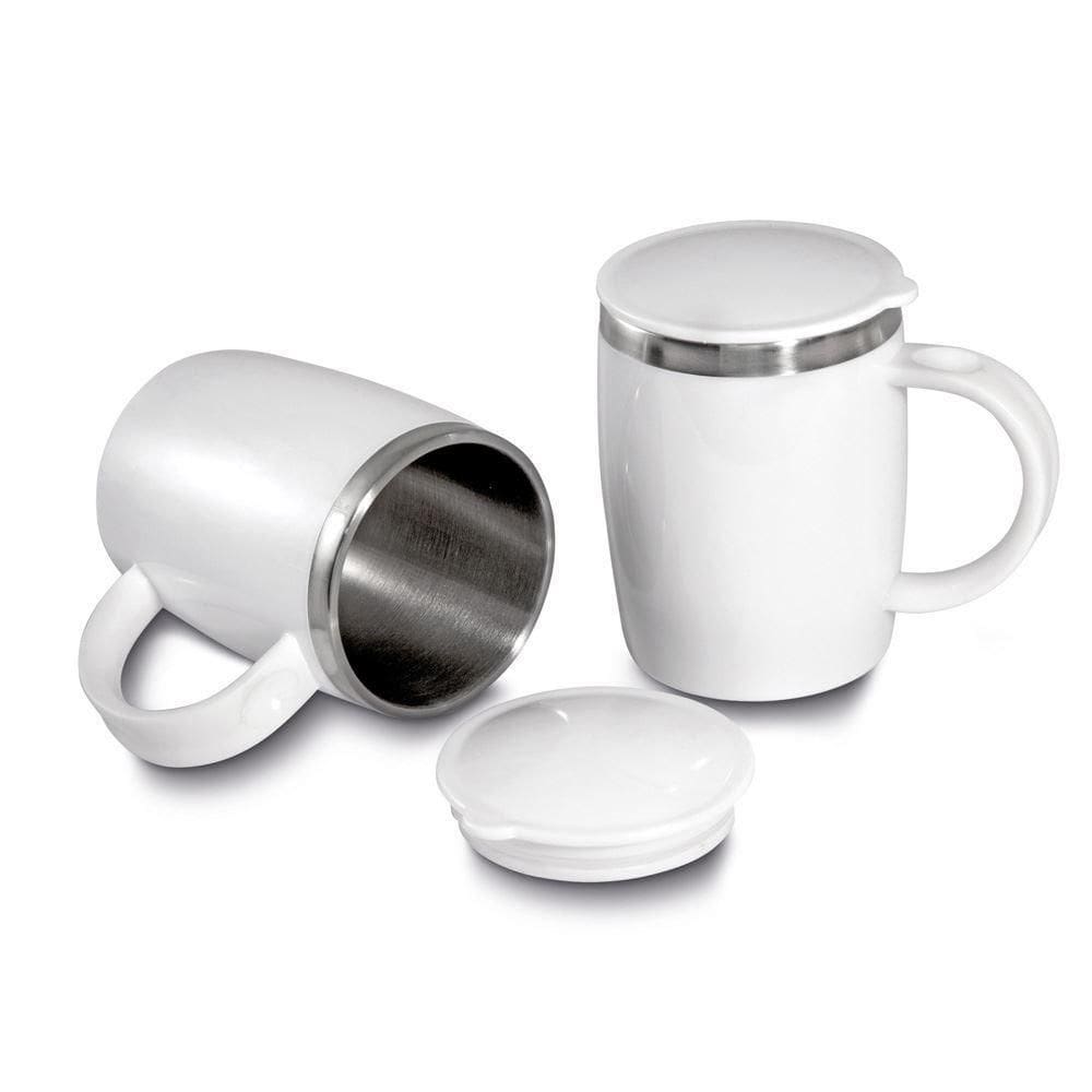 Caneca Térmica Elegante Com Tampa - 400ml Para Café Sempre Fresco