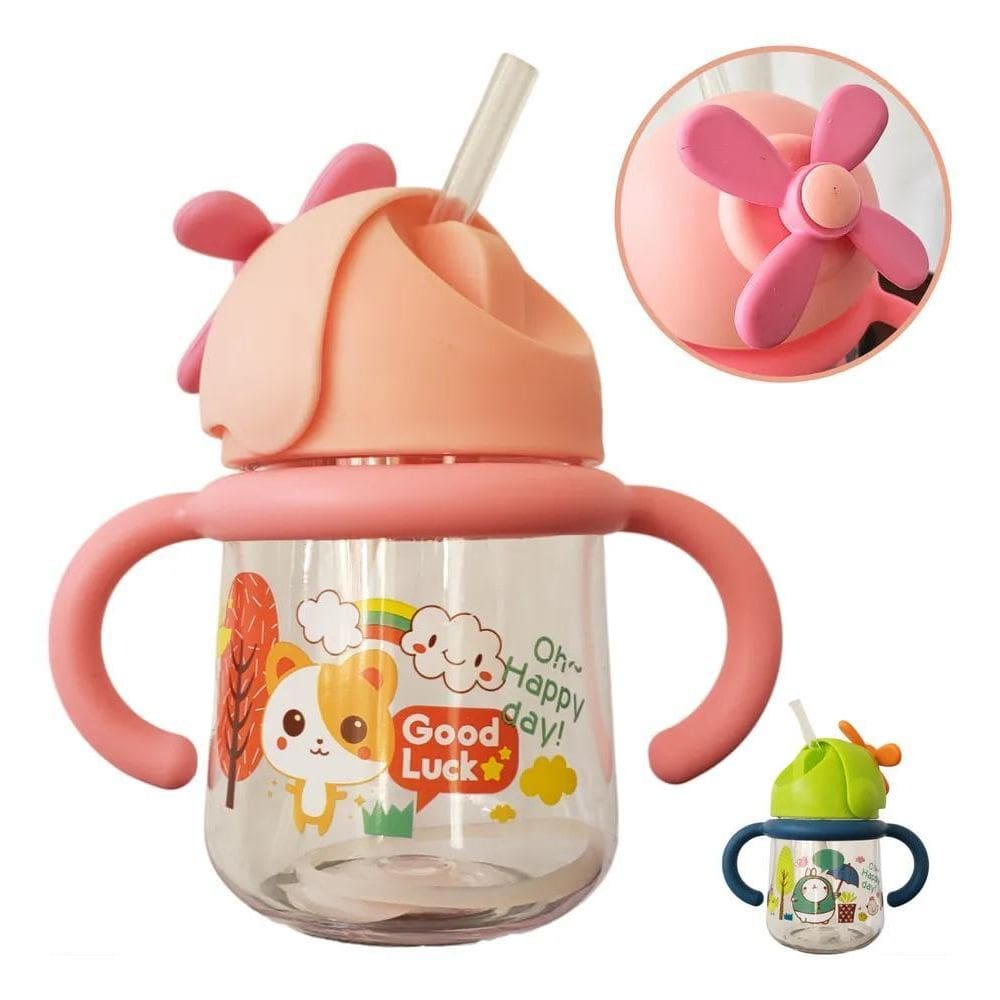Copo Treinamento E Transição Bebe Alça Canudo Antivazame Ros