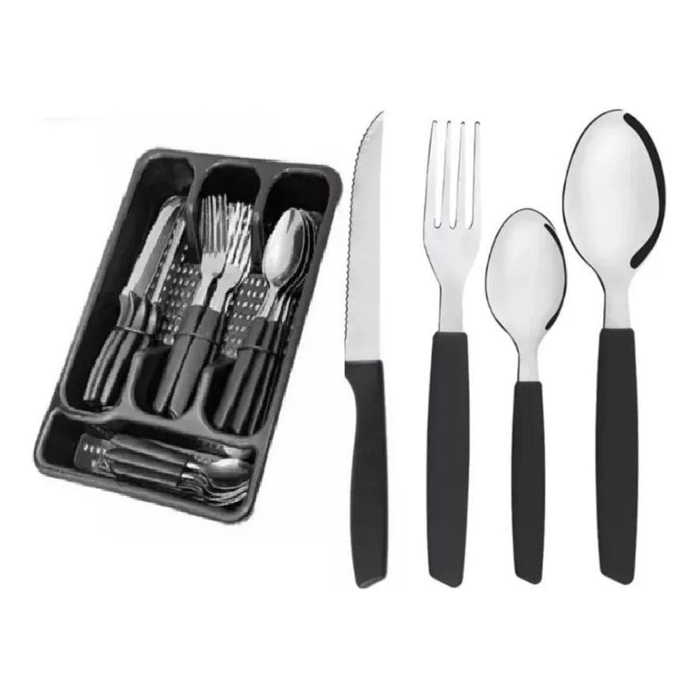 3X Eps-15 Faqueiro Inox Jogo De Talheres Porta Talher Com 25
