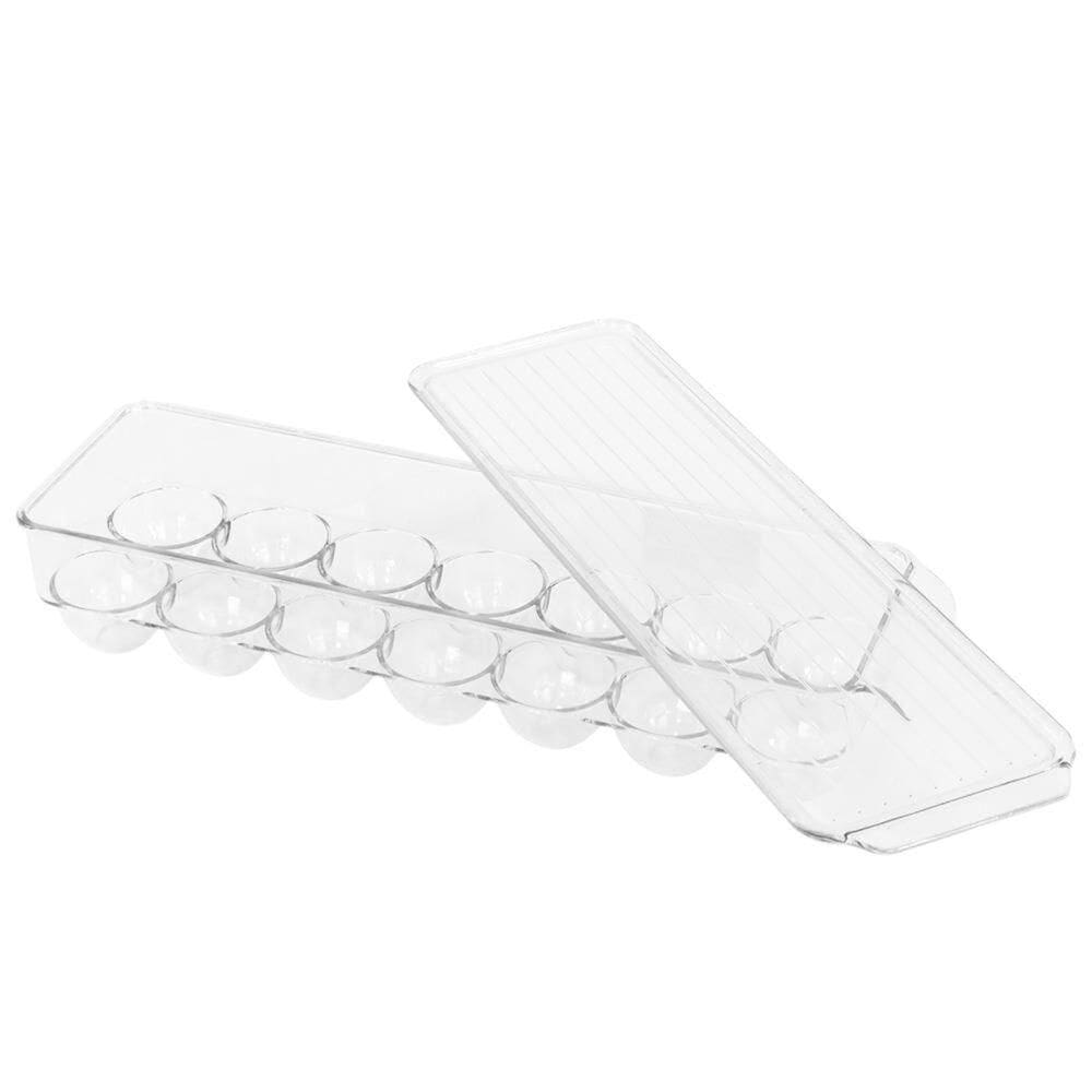 Organizador De Ovos Transparente Com Tampa - 14 Compartimentos Para Geladeira