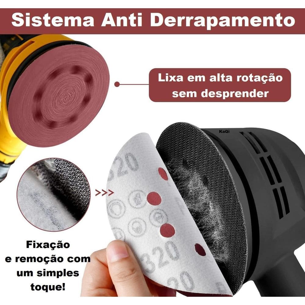 20 X Lixas Disco Grão 5 Polegadas 125Mm 8 Furos Lixadeira