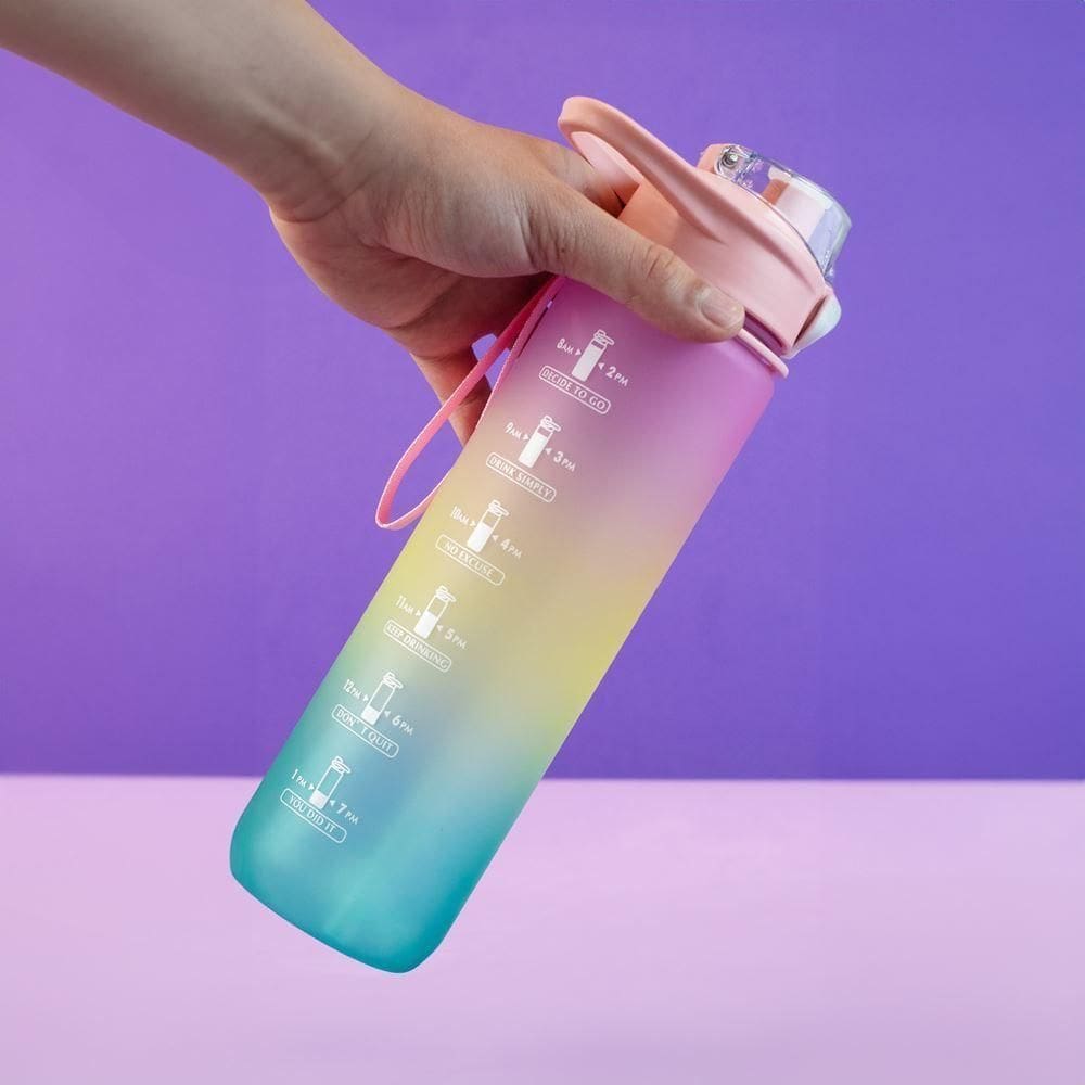 Garrafa Térmica 1l Com Canudo E Alça - Ideal Para Viagens E Atividades Diárias