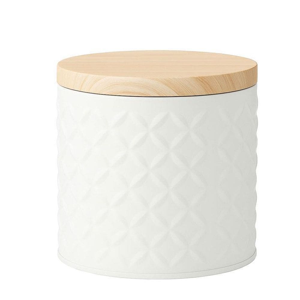 Lata Biscoito Bala Organizador Decorativo Metal Branco