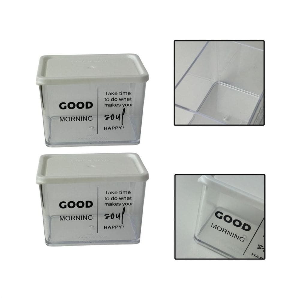 Kit 2 Potes Herméticos Organizadores Alimentos Sabão 370Ml