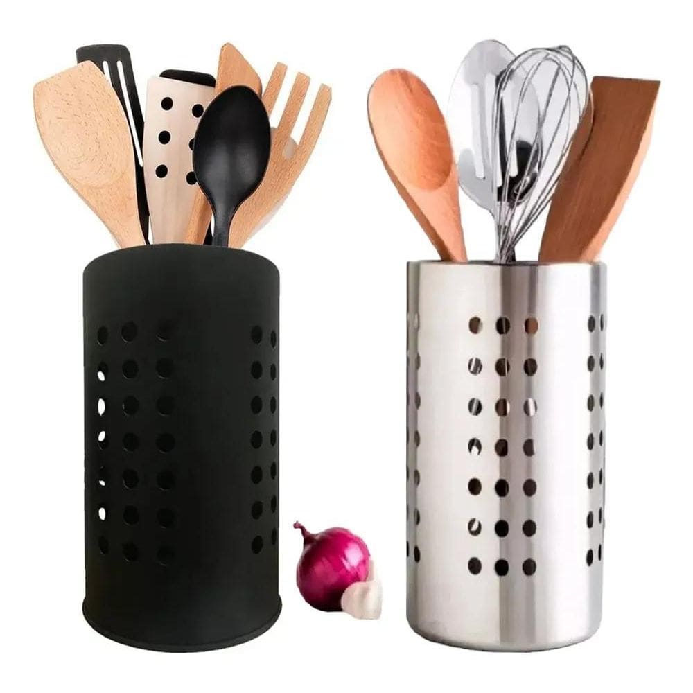 Escorredor De Talheres Inox Grande Porta Utensílios Cozinha