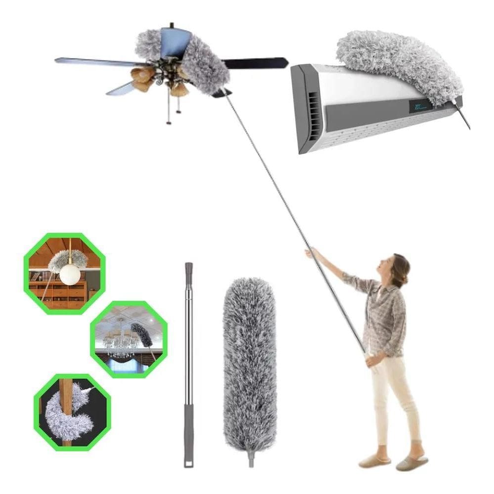 10X Espanador Com Extensor Cabo Longo Eletrostatico De Pó T