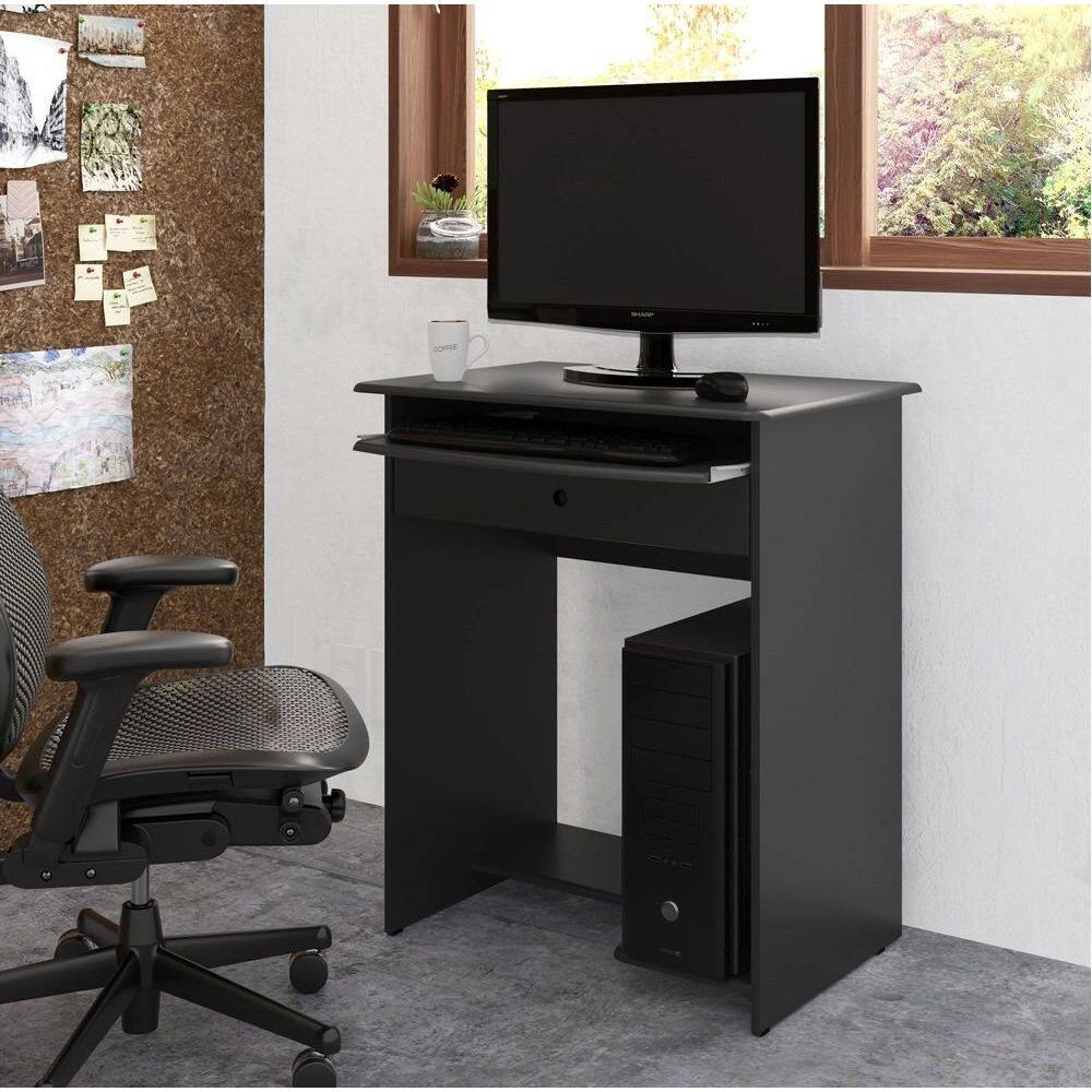 MESA DE COMPUTADOR PRETA - PRATICA (1 gaveta) saimys