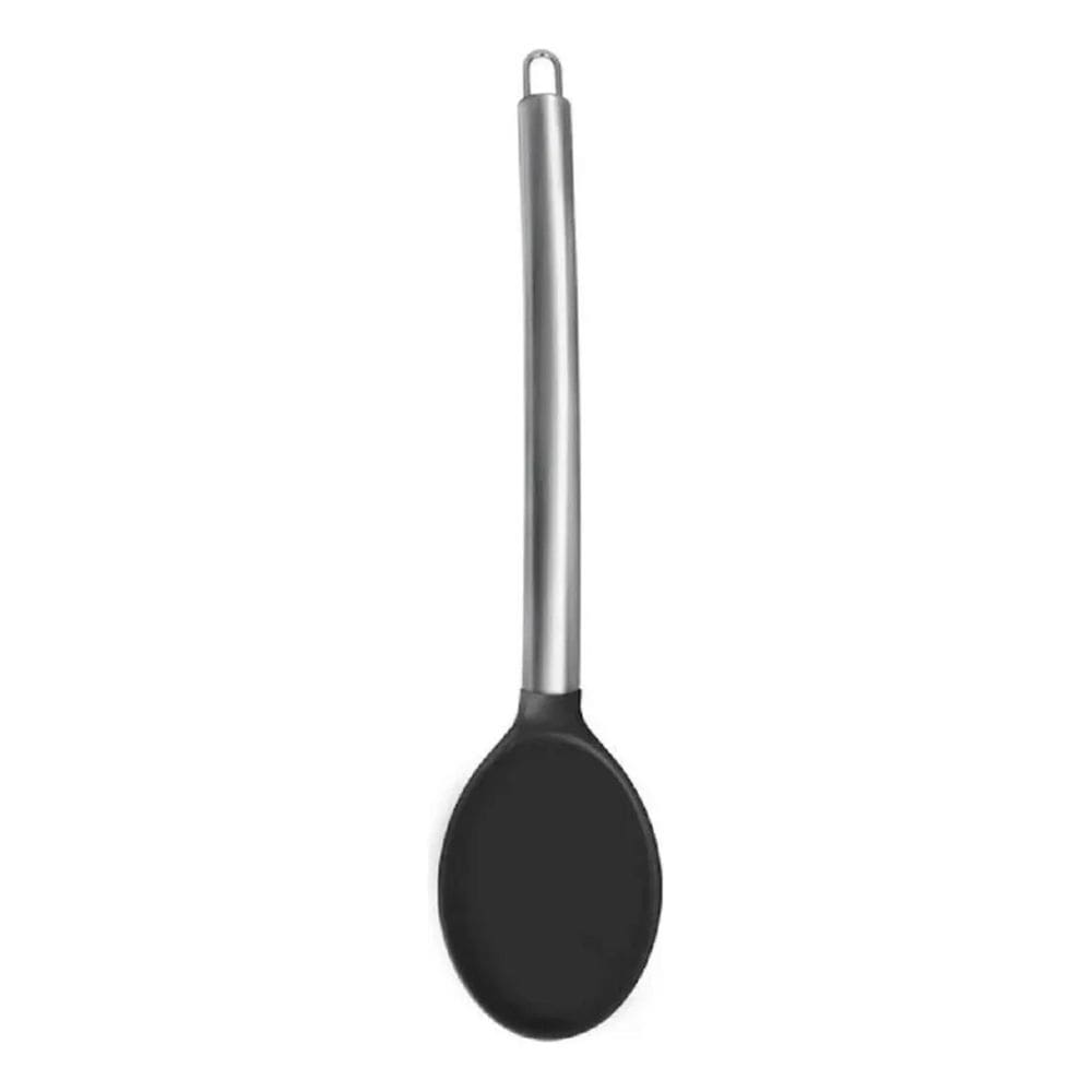 Colher De Servir Em Silicone Cabo De Metal 34Cm Preto