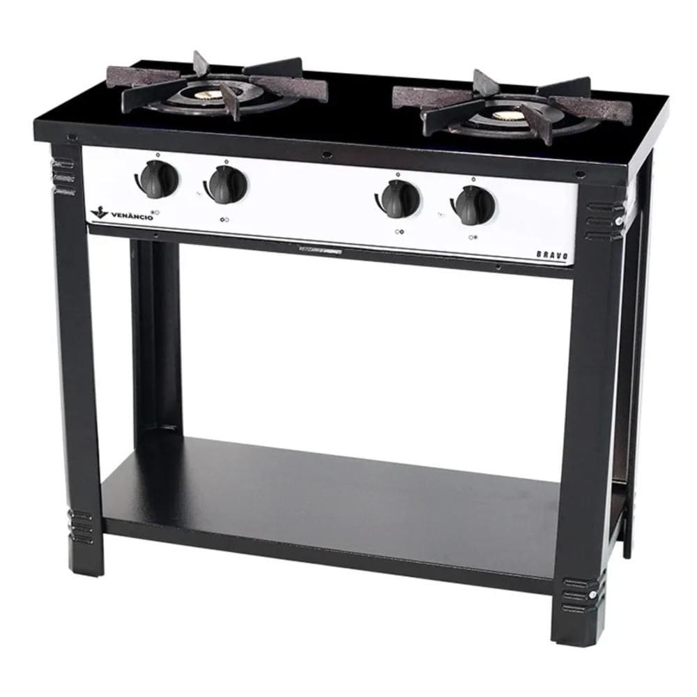 Fogão Profissional 2 Bocas Venâncio Linha Bravo Branco com Espera para Forno