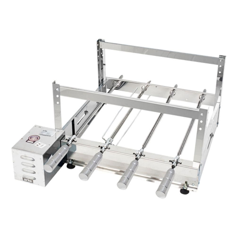 Churrasqueira Giratória Rotativa Aço Inox GBI 04 Espetos Bivolt