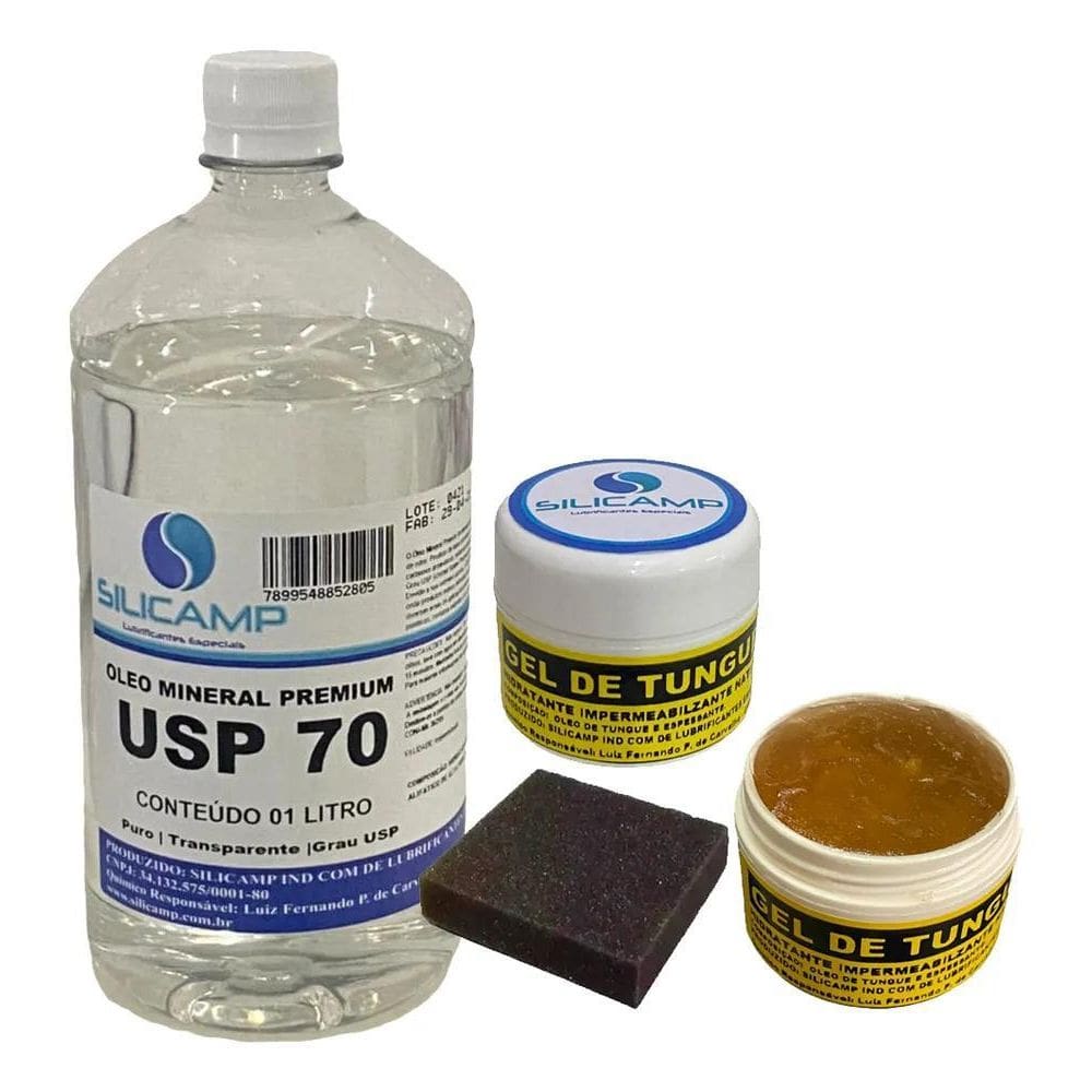 2X Óleo Usp E Gel Para Tábua De Corte Hidratar E Impermeabil