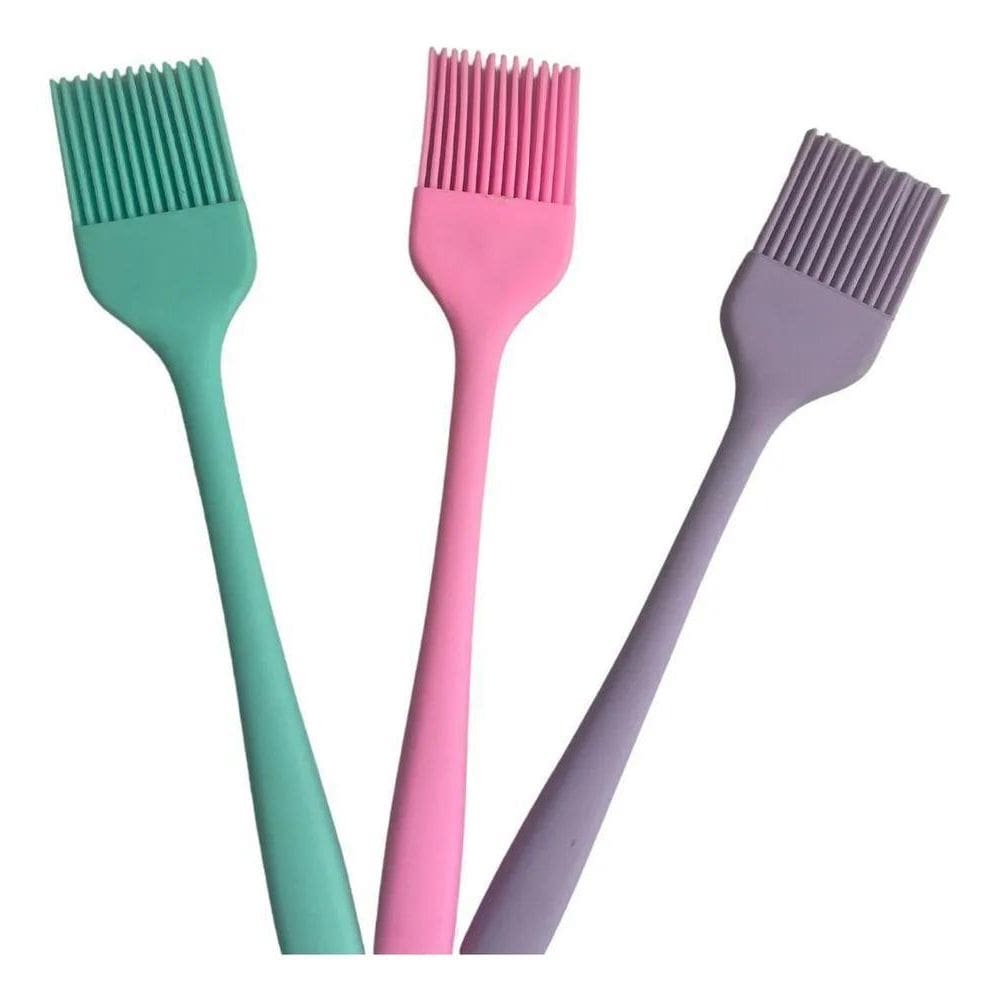 Kit 3 Pincéis Culinário Silicone 21Cm Reforçado Antiaderente
