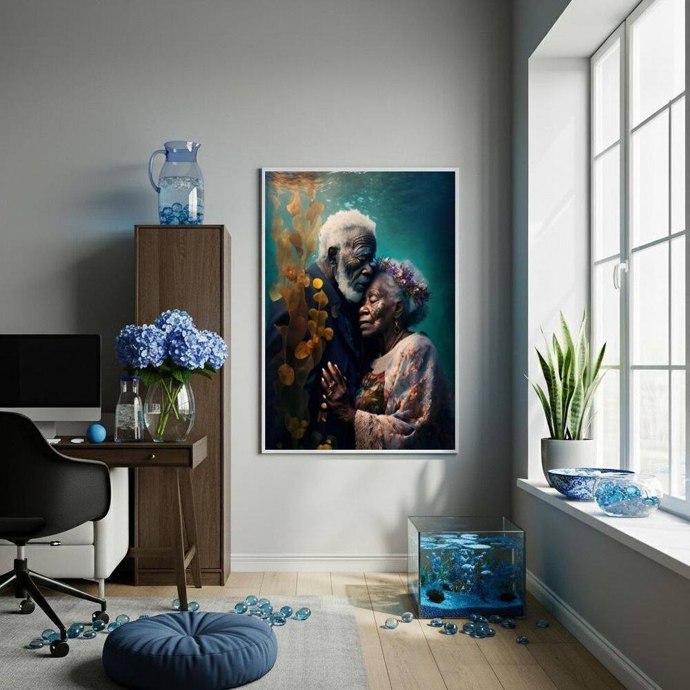 Quadro Decorativo Preta E Preto Velho - 70X50Cm