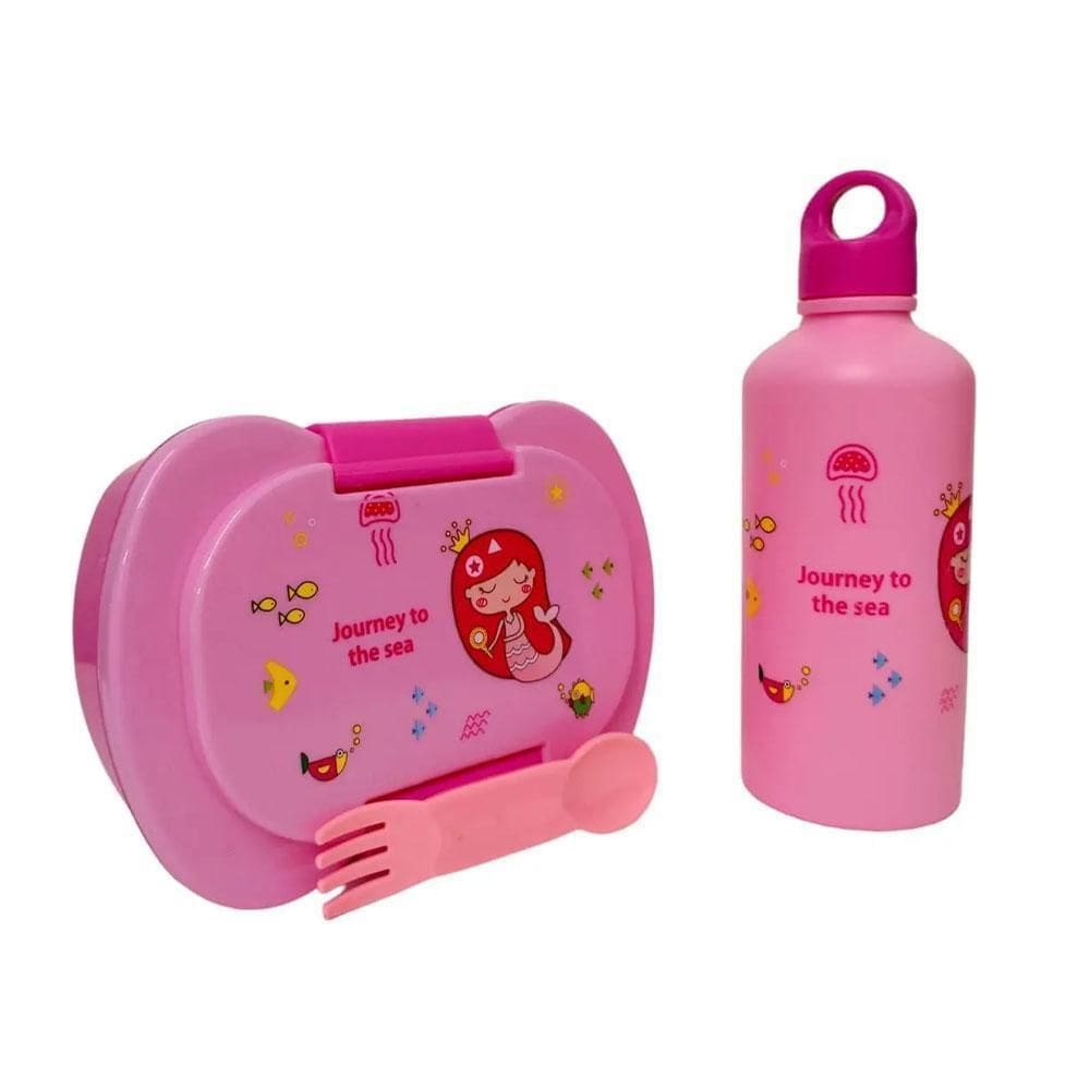 Kit Marmita Infantil Escolar Com 3 Peças Rosa Tokyo Design