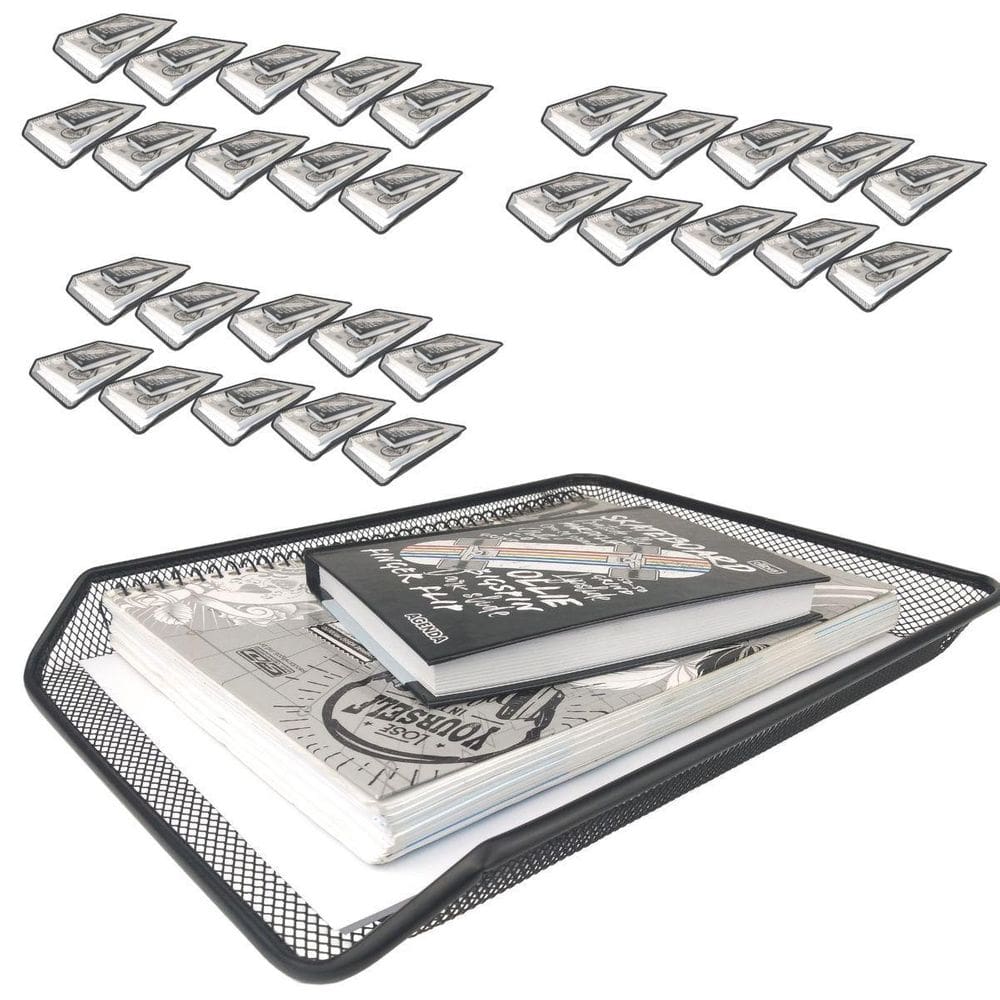 Bandeja Organizadora Multiuso Mesa Escritório Preta Kit 30Un