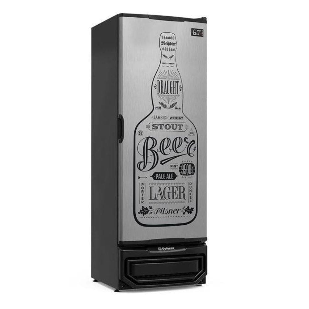 Refrigerador Vertical para Cervejas 410 Litros – Porta Cega em Aço Inox com Adesivo – GCB-40 GW/TI – 220V - Gelopar