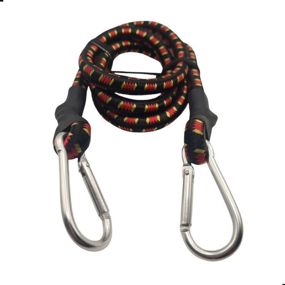 Elástico Para Bagageiro Com Mosquetão Metálico 1,20m Corda Elástica Reforçada Para Carga Preto