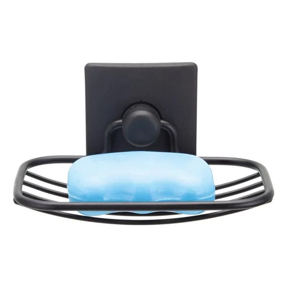 2X Porta Sabonete Saboneteira Dupla Face 3M Arthi Black Pret