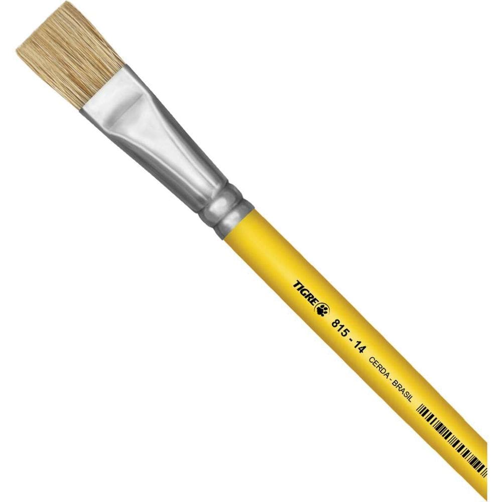 Pincel Artesanal Chato 815 N.14 Amarelo