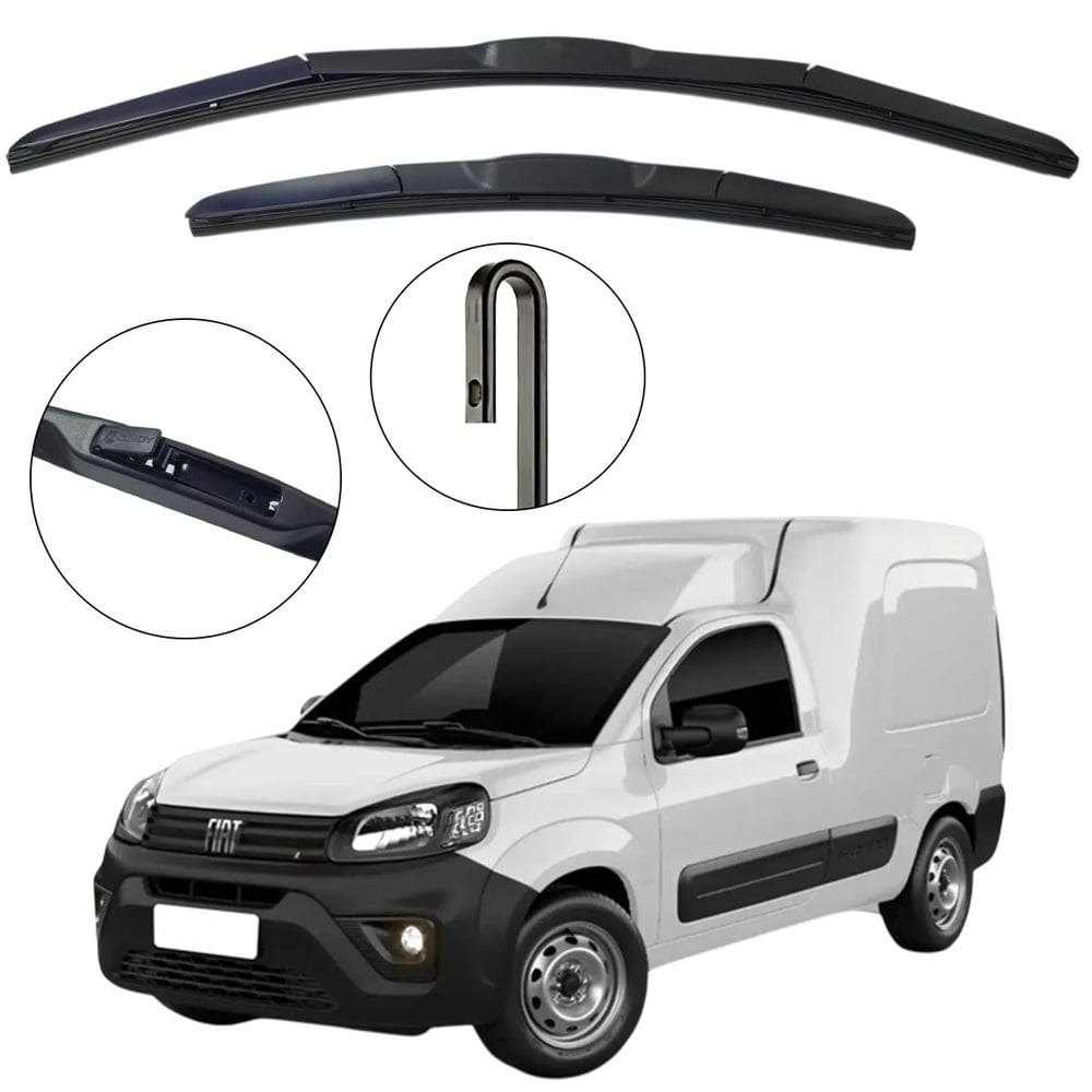 Kit Palheta Dianteira Fiorino 2014 a 2021 Limpador de Parabrisa de Silicone