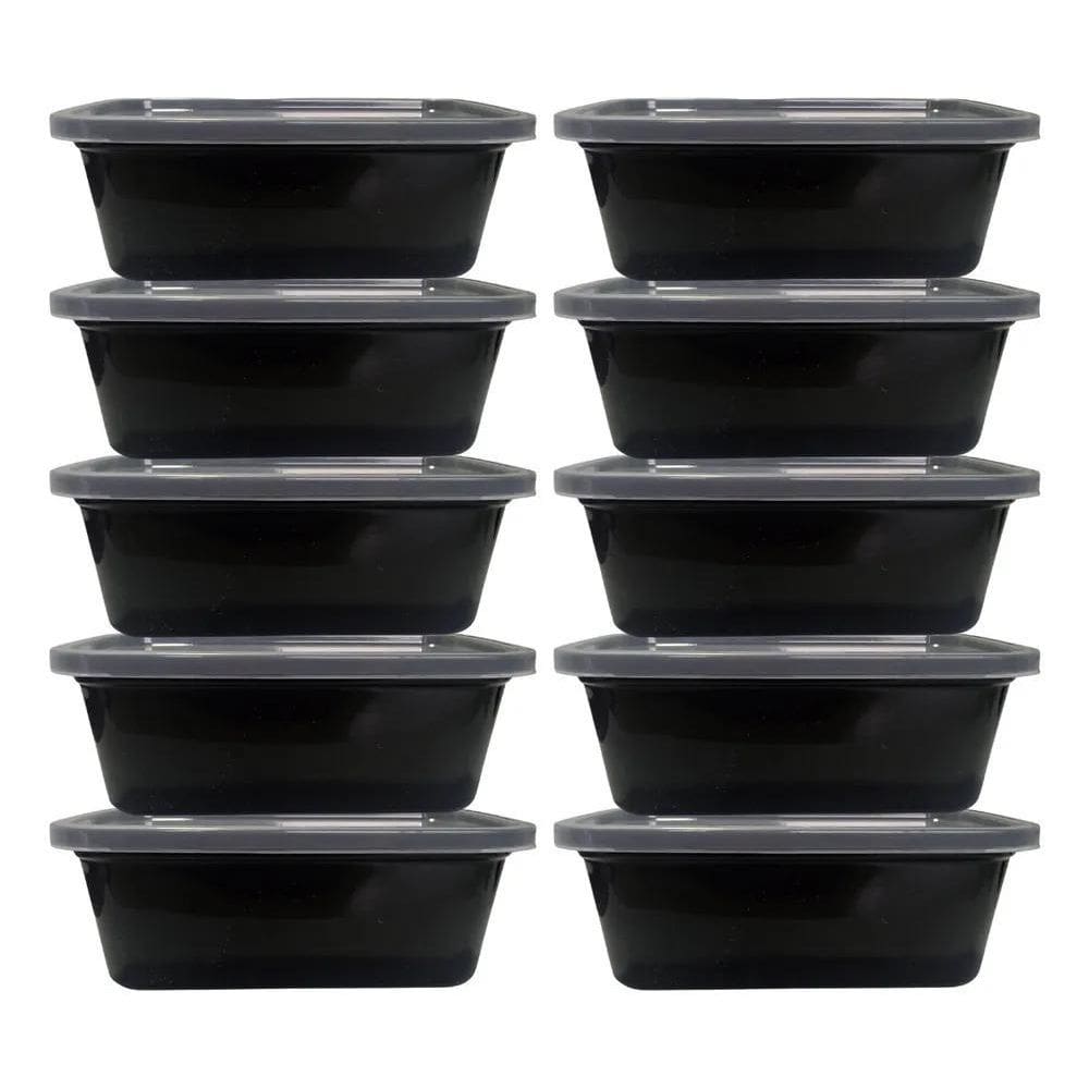 10X Jogo 10 Potes Plástico Marmitas Semanais 1000Ml Com Tamp