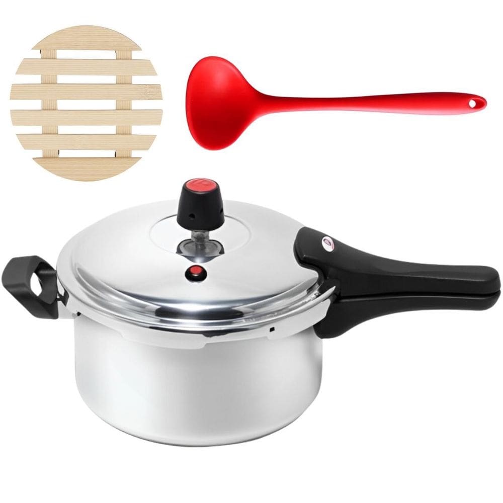 Panela Pressão 4,5L Fechamento Externo + Descanso + Concha