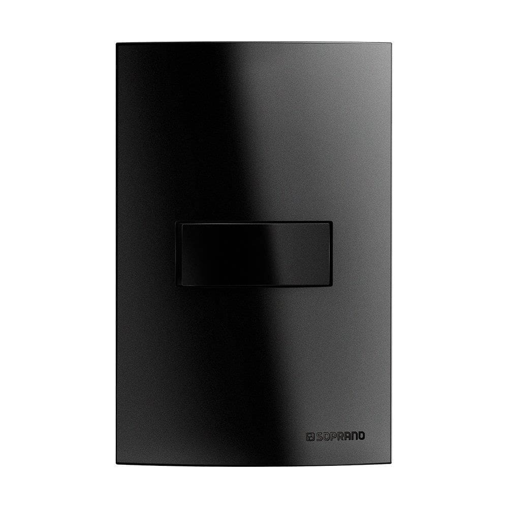 Interruptor Brava Up Soprano 1 Tecla Simples 10A 250V Com Placa 4X2 Preto