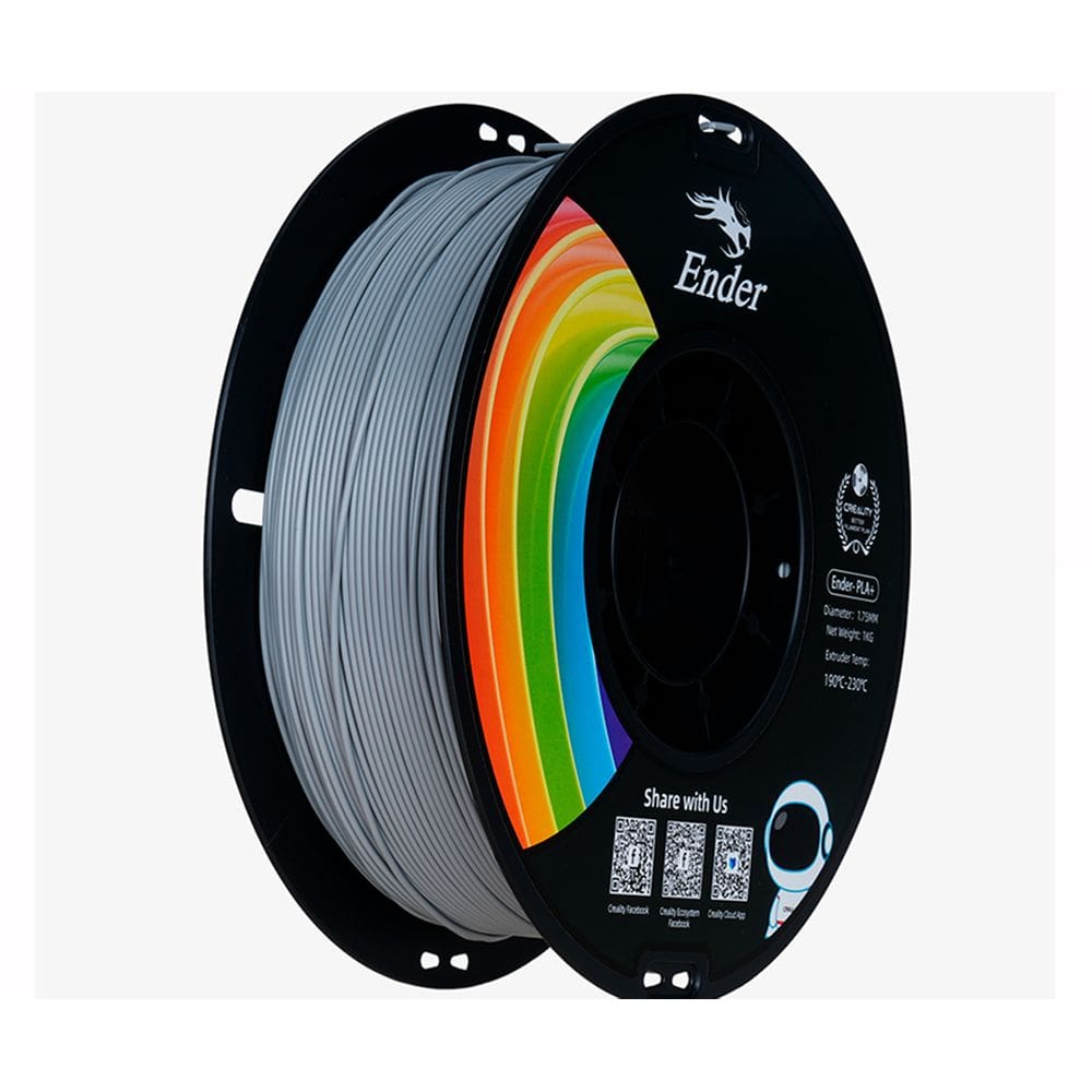 Filamento para Impressora 3D Creality Ender PLA+ 1.75mm Cinza 1 Kg