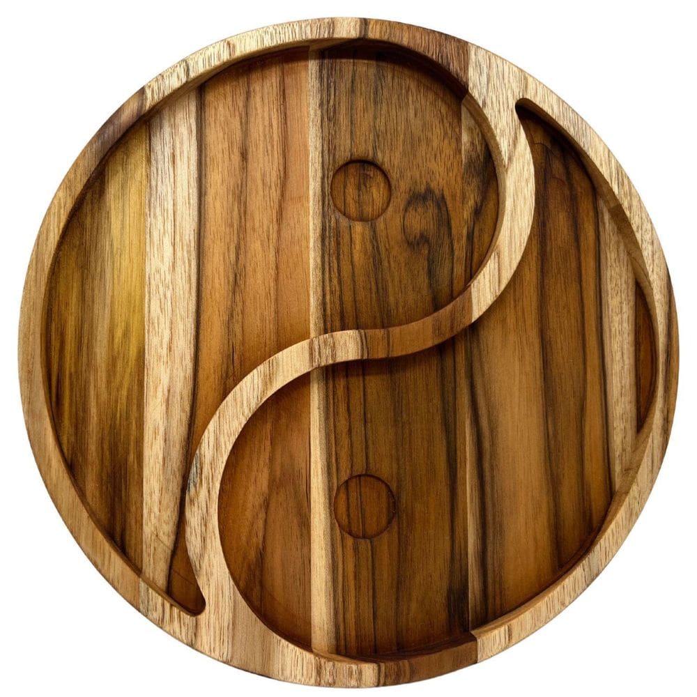 Petisqueira Yin-Yang Com 2 Divisórias Em Madeira Teca