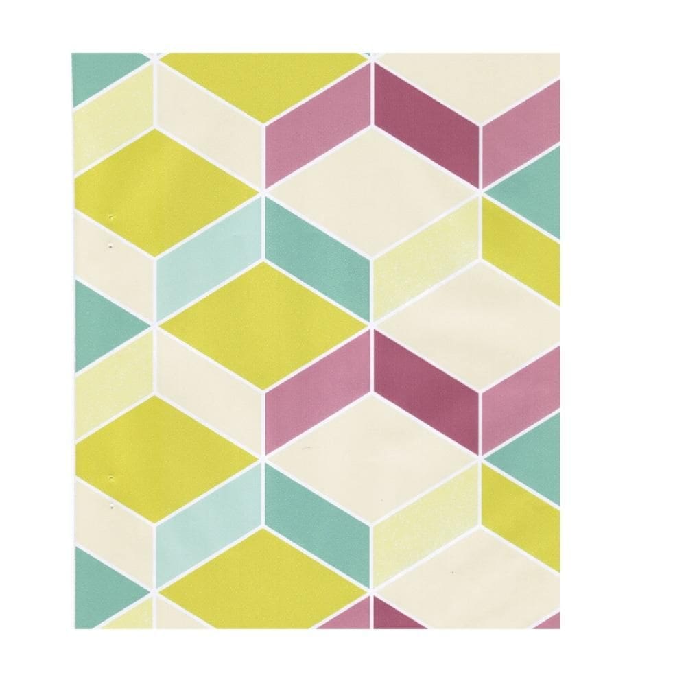 Papel De Parede Adesivo 3D Geometrico Infantil Escritorio Sala Quarto Banheiro Lavavel Rolo 5 Metros