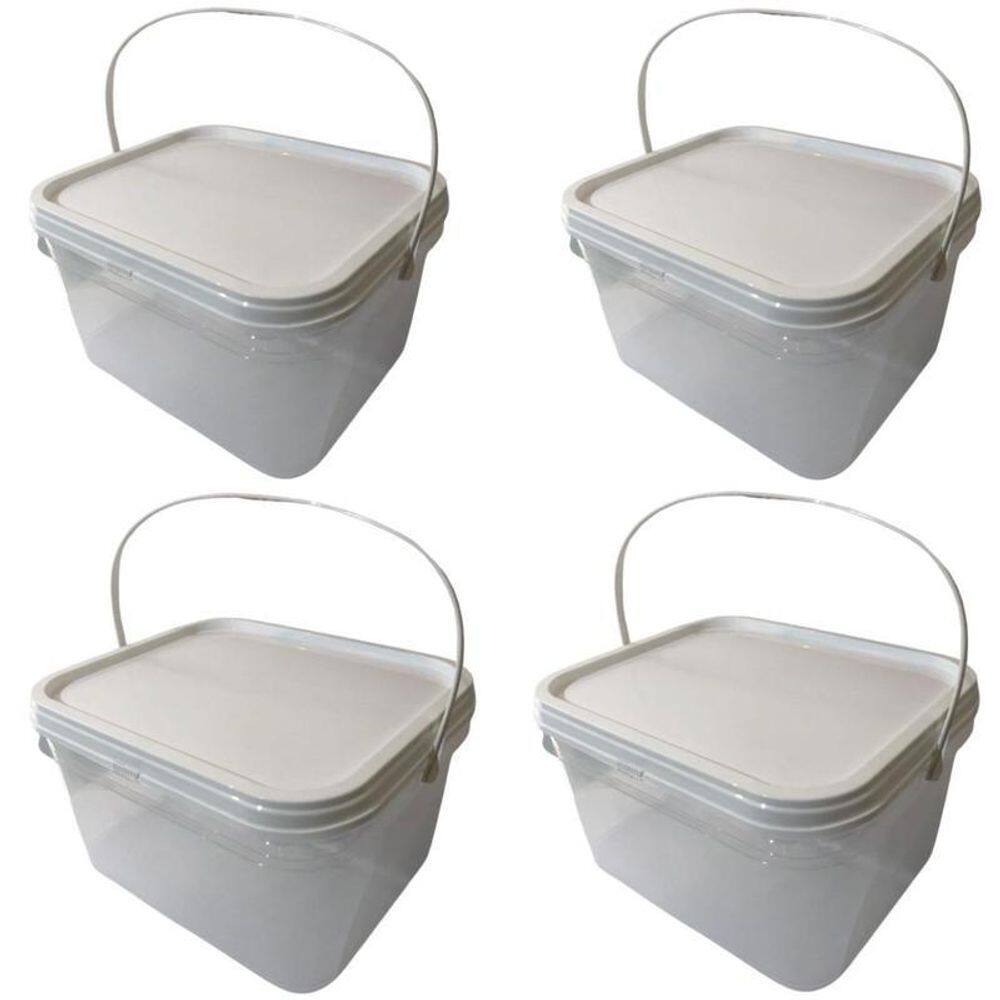 Balde Transparente 2.4L Para Sua Loja-Kit 4 Pçs