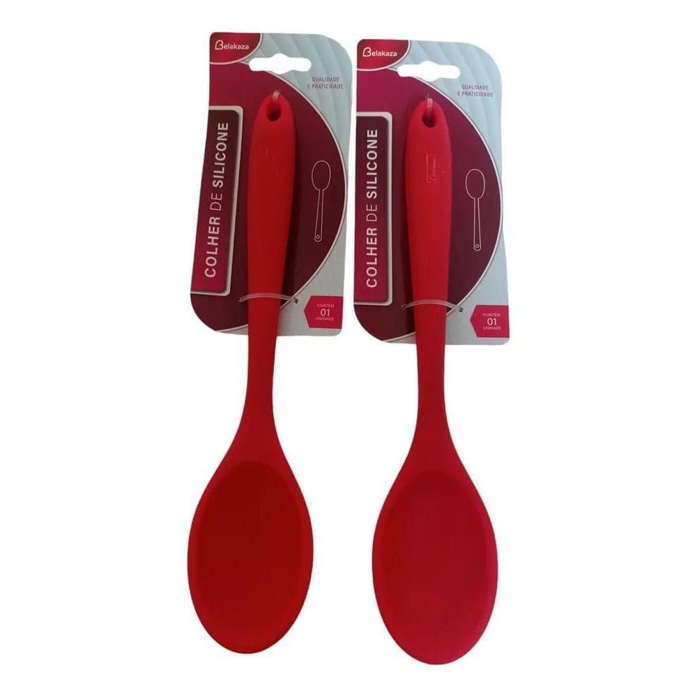 2X 2 Colheres De Arroz Silicone Maciço Não Riscam Panelas Ca