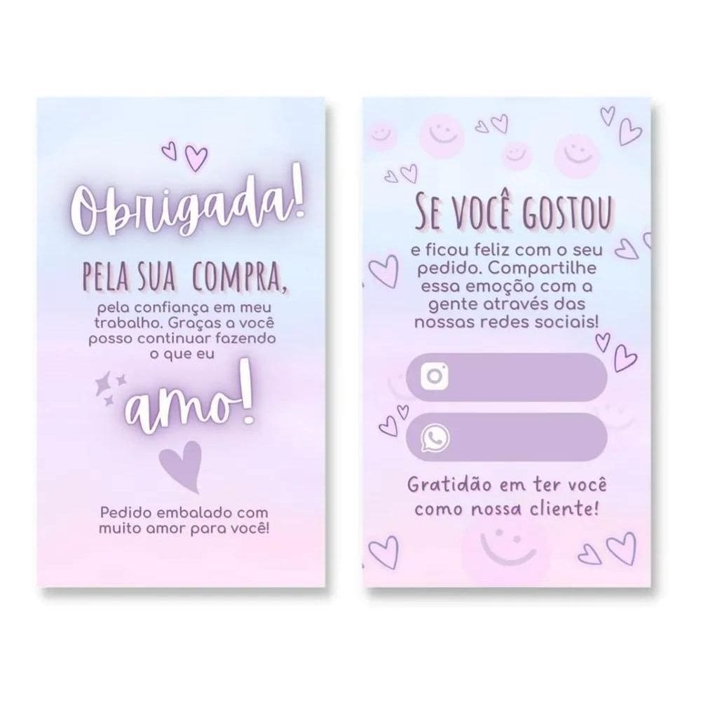 100 Cartão De Agradecimento A Cliente Especial Pela Compra