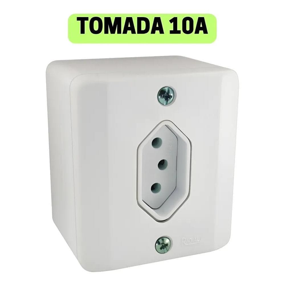 Tomada 10A Sistema X, Sobrepor - 2P+T Caixa Externa Cor Bran
