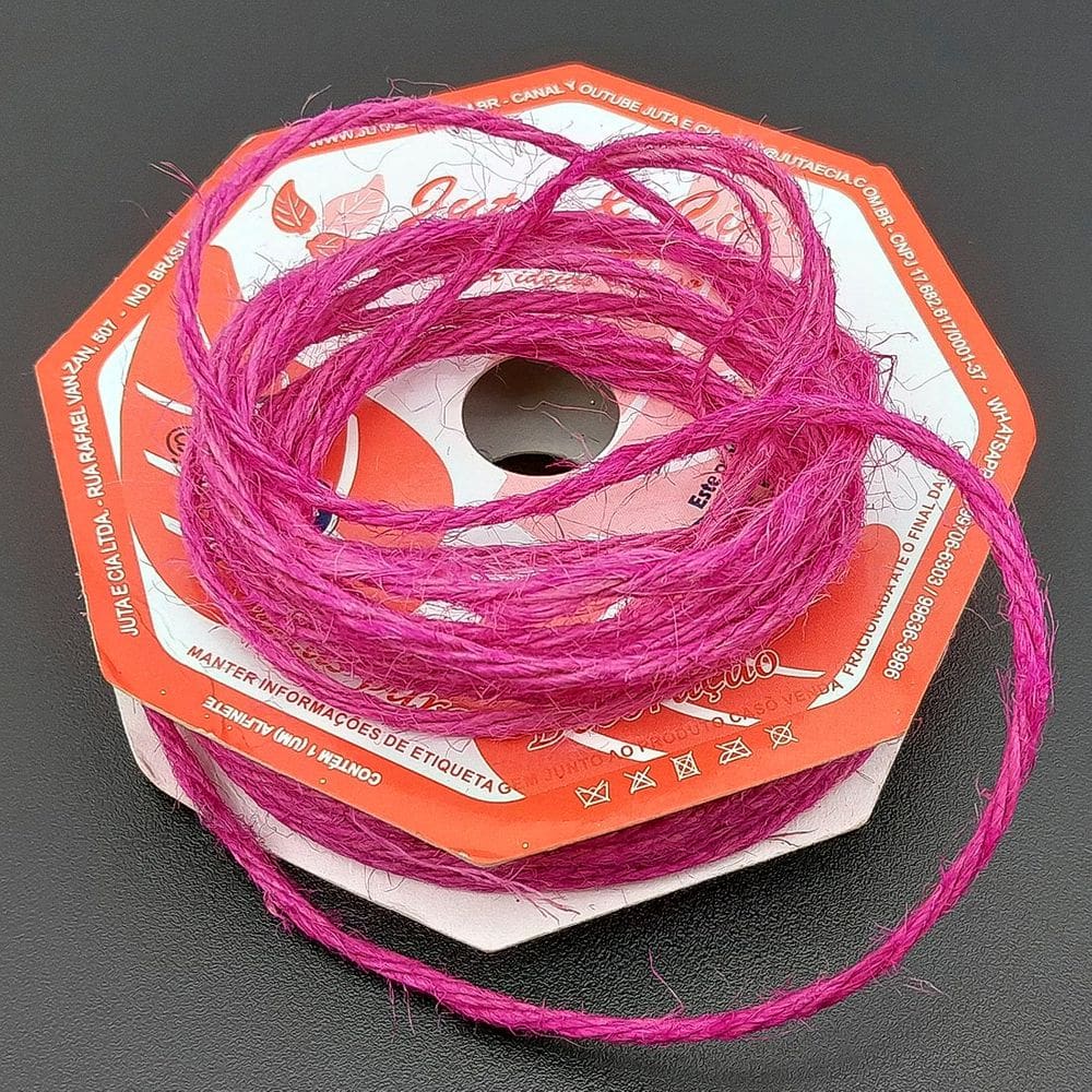 Rolos Fio De Juta Cordão Rosa Decoração Natal 20m Kit 8pçs