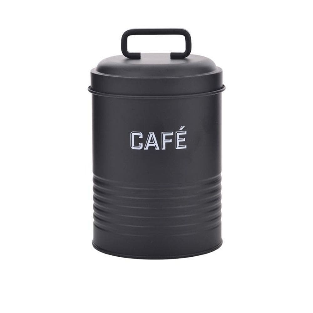 Lata Cafe Preta 12X19X12Cm Metal