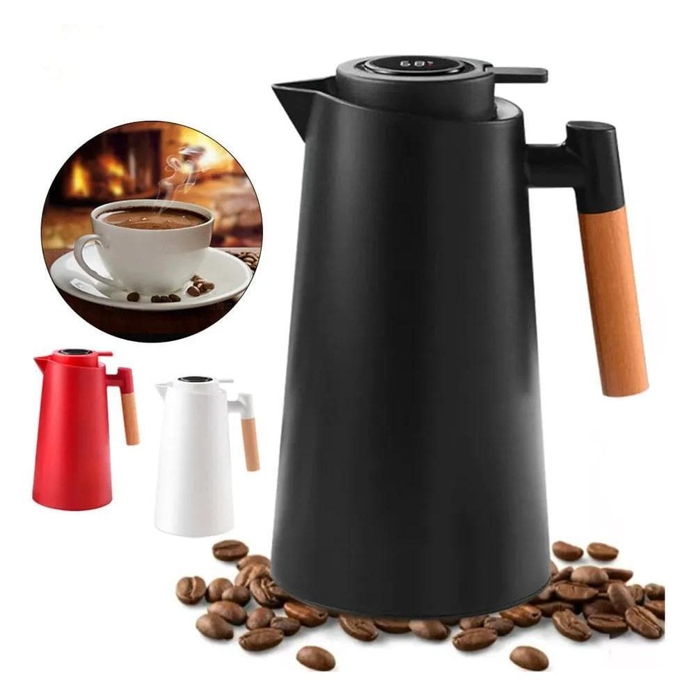 10X Garrafa Térmica Genérica 1L Com Termômetro E Led Café/C