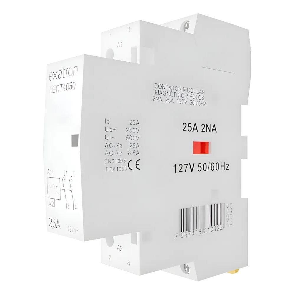 Contator Modular Bipolar 25A 2 Polos 2Na 110V 127 Volts Cont